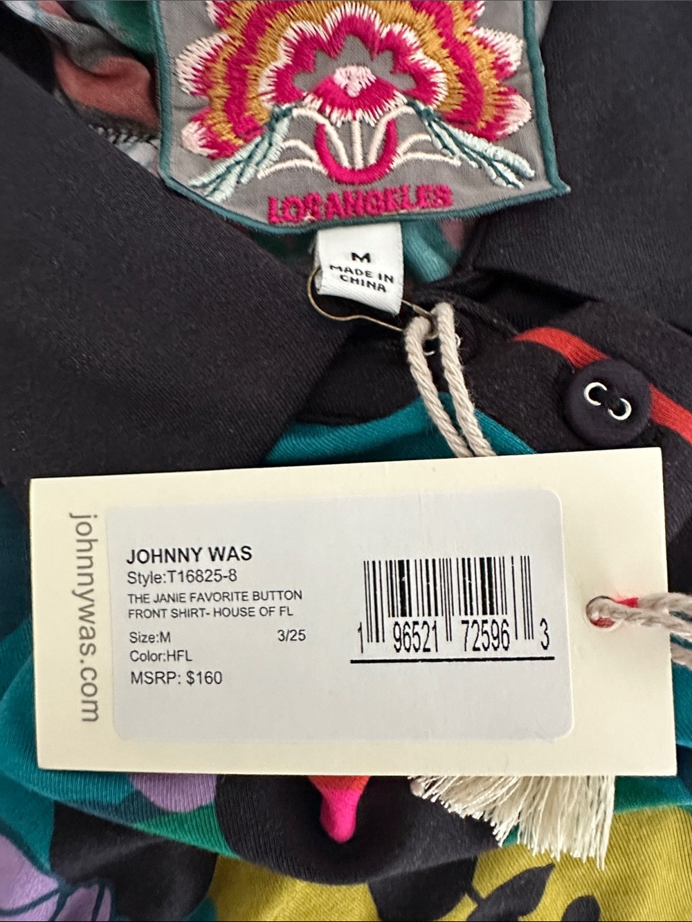 Johnny Was Janie Favorite Tee House of Flores Floral Button-Up Blouse sz Med - Picture 6 of 7